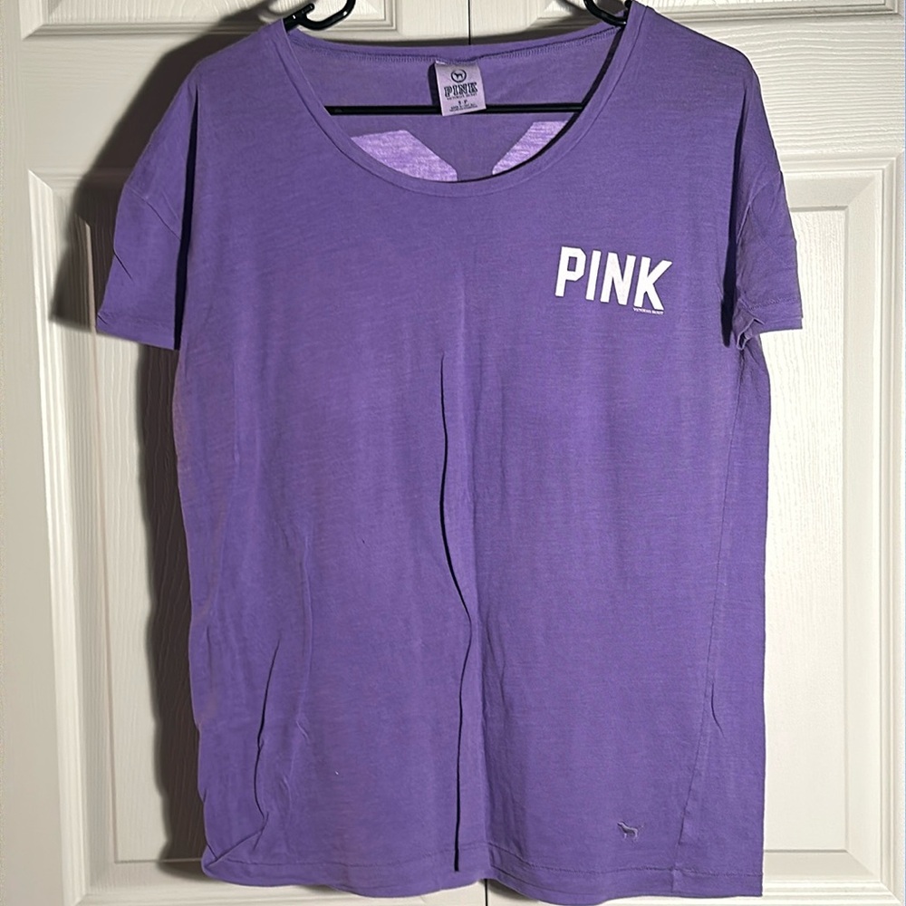 PINK Victorias Secret Purple Tee Number 86 Size Small